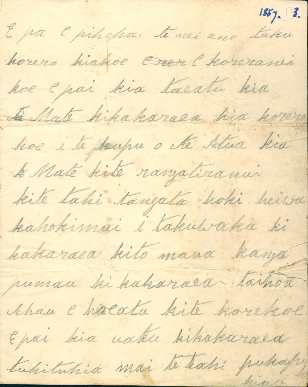 Letter from Kaitoke at Kakaraea