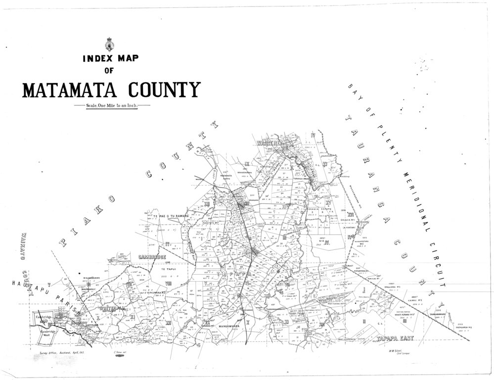 Index map of Matamata County University of Waikato