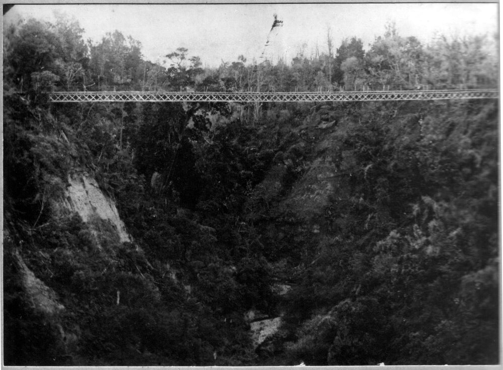 Bridge over Pakihikura Gorge about six miles from Hunterville