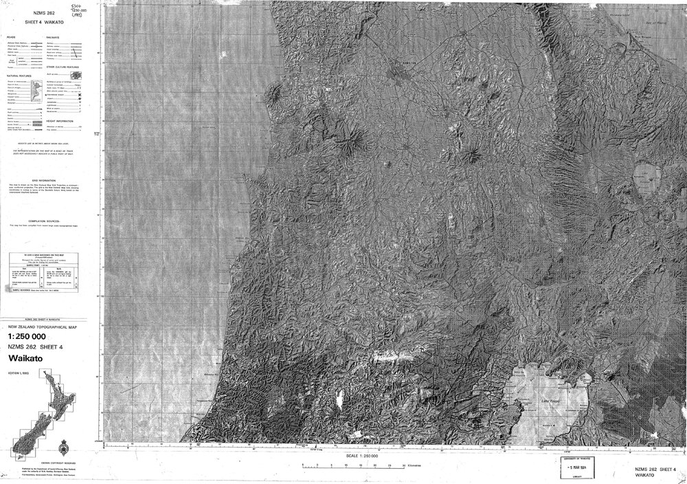 Waikato: topographical map