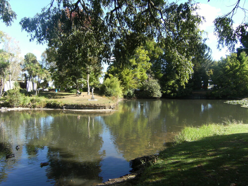 Chapel Lake, looking across to The Last of the Just sculpture