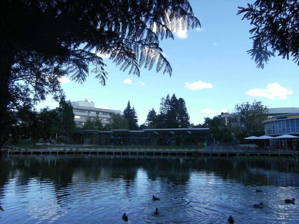 Oranga Lake and university shops