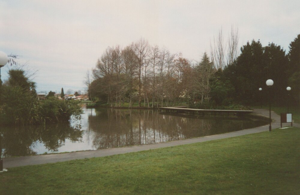 Knighton Lake and wooden boardwalk