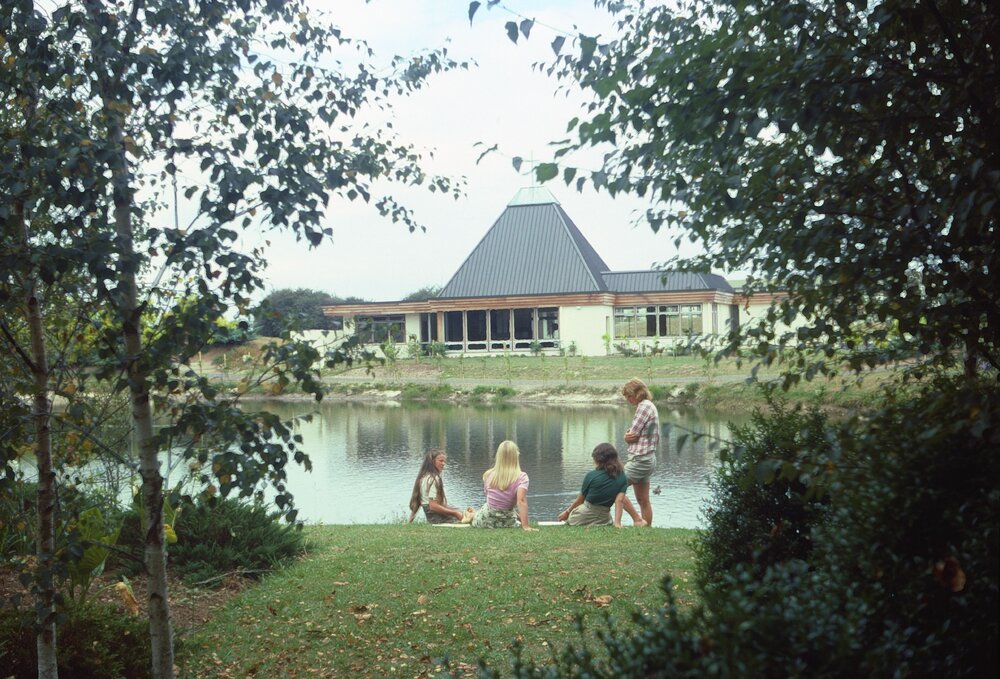 Students by Chapel Lake