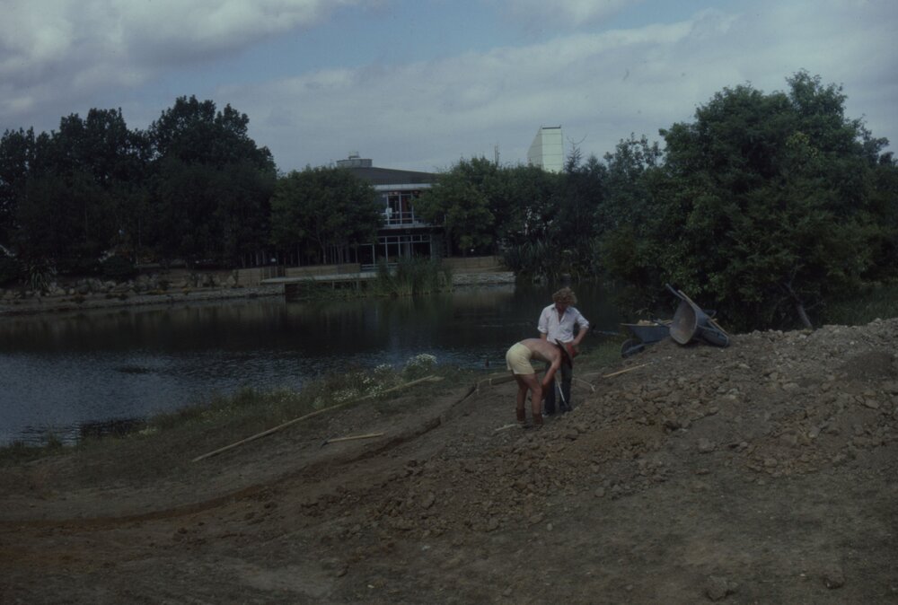 Construction of path around Oranga Lake