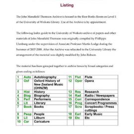 The John Mansfield Thomson Archive - Overview