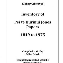 Pei te Hurinui Jones index - University of Waikato