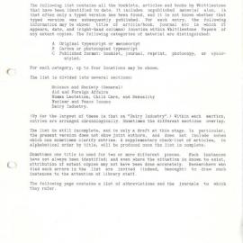 W.G. Whittlestone Papers List of Publications Index