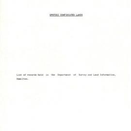 Opotiki Confiscation Finding Aid