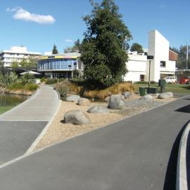 Merging paths near Gallagher Academy of Performing Arts