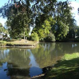 Chapel Lake, looking across to The Last of the Just sculpture