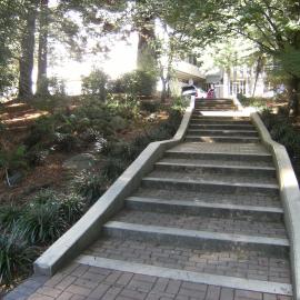 Steps and landscaping leading up to J Block
