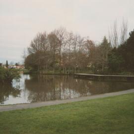 Knighton Lake and wooden boardwalk