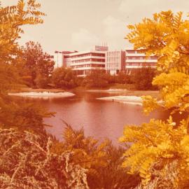 Chapel Lake and view of K, J, and I Blocks