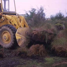 Landscaping with heavy machinery
