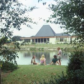 Students by Chapel Lake