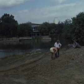 Construction of path around Oranga Lake