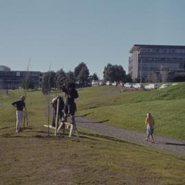 Landscaping on pathway to B Block