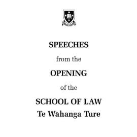 Speeches from the Opening of the School of Law