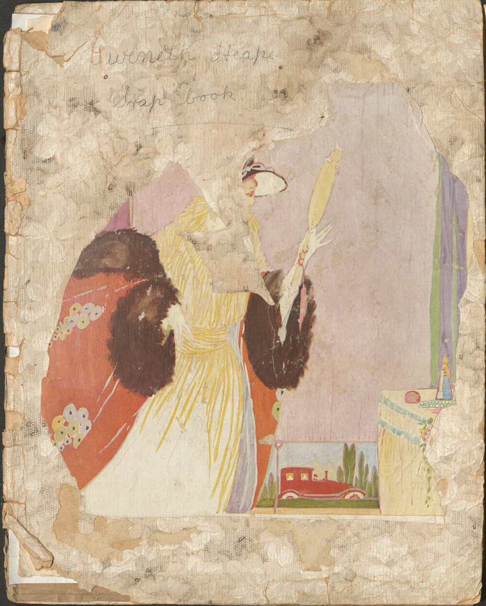 Scrapbook of magazine illustrations from the early 1900s