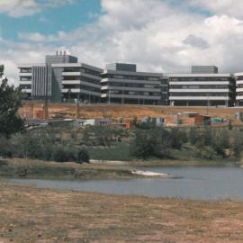 F, E, D and C Blocks across Chapel Lake