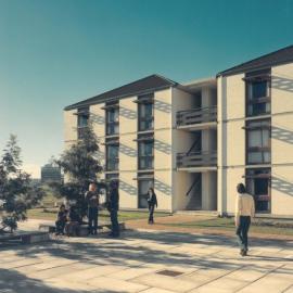 Student Village with students