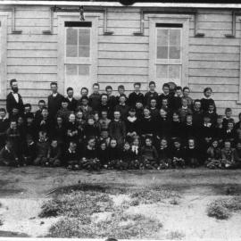 School photo taken outside classroom