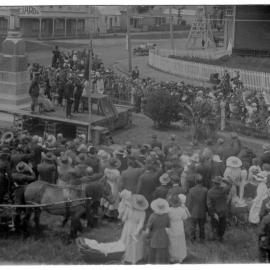 Public gathering at the Foxton War Memorial