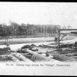 Taking logs across the "Oringi" Dannevirke. 