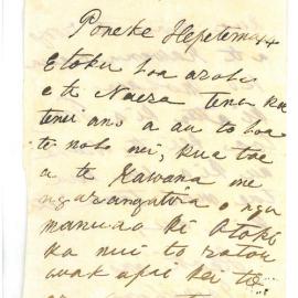 Letter from Tamihana Rauparaha at Poneke