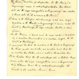 Letter from Rawiri Te Wanui at Otaki