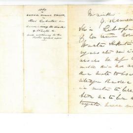 Letter from Hori Kukutai & others at Waiuku