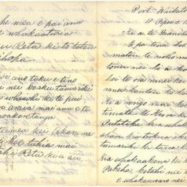 Letter from Te Moanaroa at Port Waikato