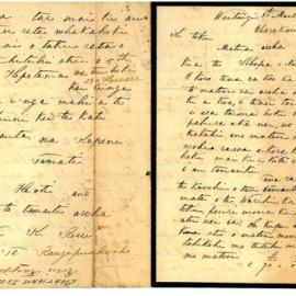 Letter from K. Roiri Te Rangipuahoaho at Waitangi, Wharekauri (Chatham Islands)