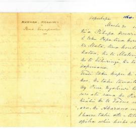 Letter from Hohaea Ngahiwi at Hopuhopu