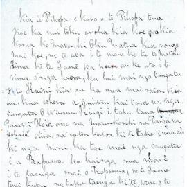 Letter from Henare Matene at Tapurau (Taranaki)