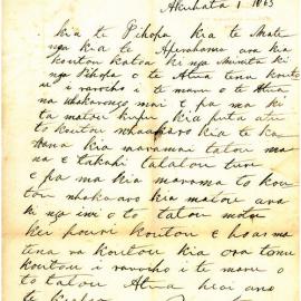 Letter from Hura at Ohinemuri