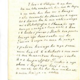 Letter from Aihepene Kaihau at Waiuku
