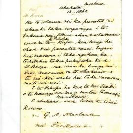 Letter from Rewi at Moehewa