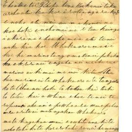 Letter from Tioriori Te Hura at Pakarau