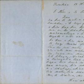 Letter from Hapurona Tohiku at Turakina