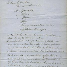 Letter from multiple authors at Kaawa (Raglan County)