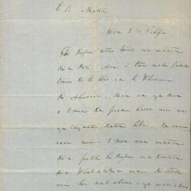 Letter from Tamihana Te Rauparaha at Otaki