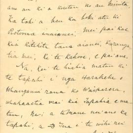 Letter from Wiremu Maihi Te Rangikaheke at Rotorua