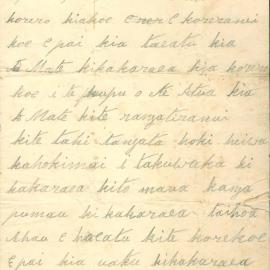 Letter from Kaitoke at Kakaraea