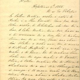 Letter from Henare Wiremu Taratoa at Otaki