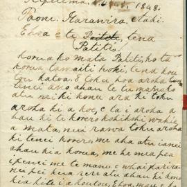 Letter from Katena Kori at Otaki