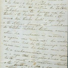 Letter from Eruera Te Ngahue Reihana and Te Tahua at Hauraki