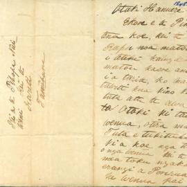 Letter from Tamihana Te Rauparaha at Otaki