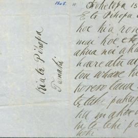 Letter from Wiremu Tarapipipi